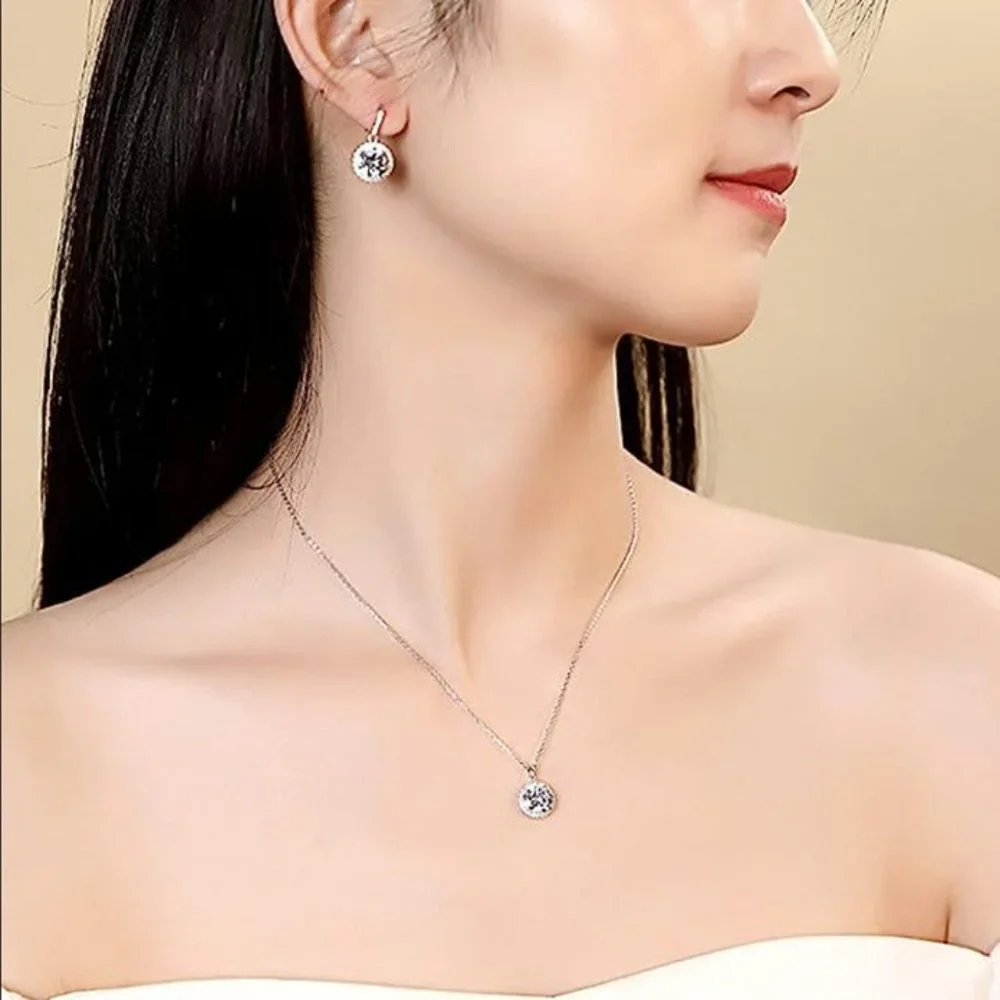 2ct Diamond 18K White Gold Earrings Leverback Womens Sterling Silver Jewelry ct_4